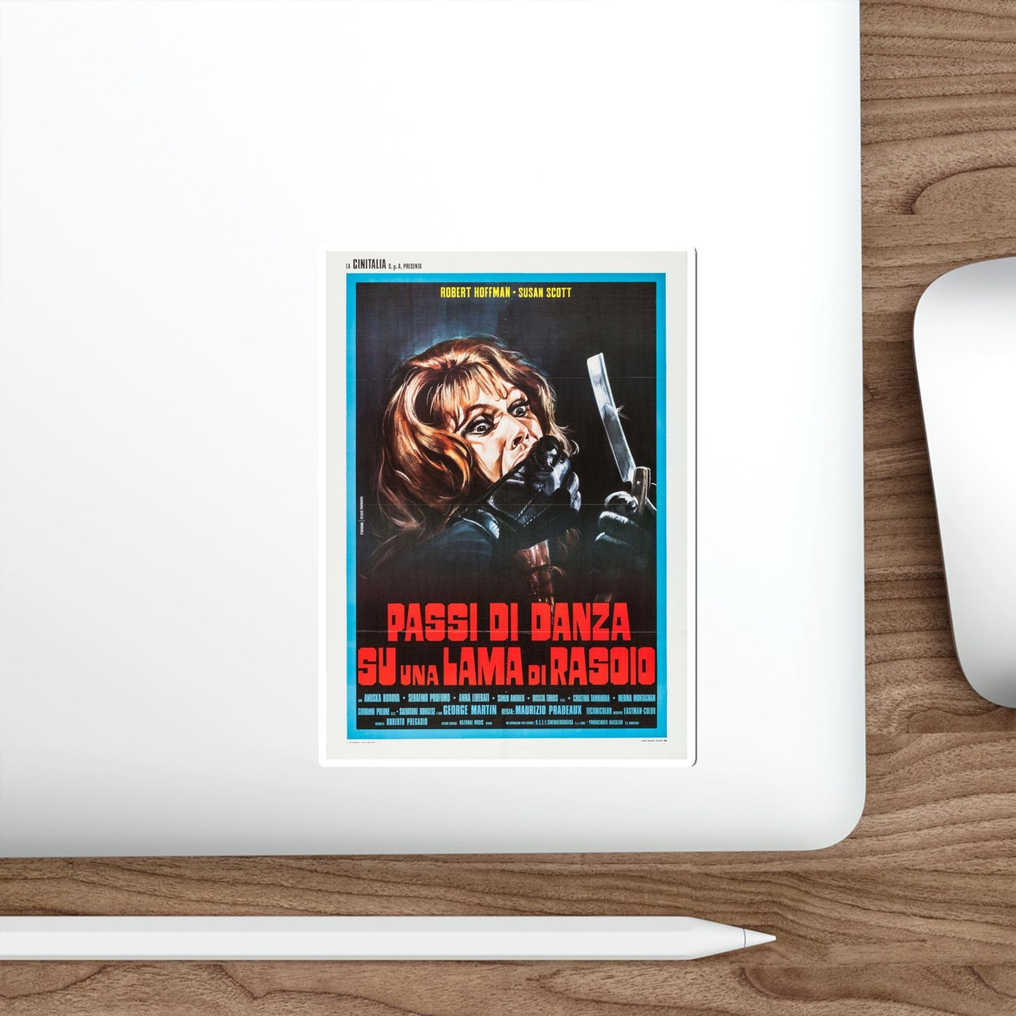 DEATH CARRIES A CANE (ITALIAN) 1973 Movie Poster STICKER Vinyl Die-Cut Decal-The Sticker Space