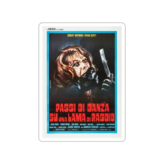 DEATH CARRIES A CANE (ITALIAN) 1973 Movie Poster STICKER Vinyl Die-Cut Decal 2 Inch - The Sticker Space