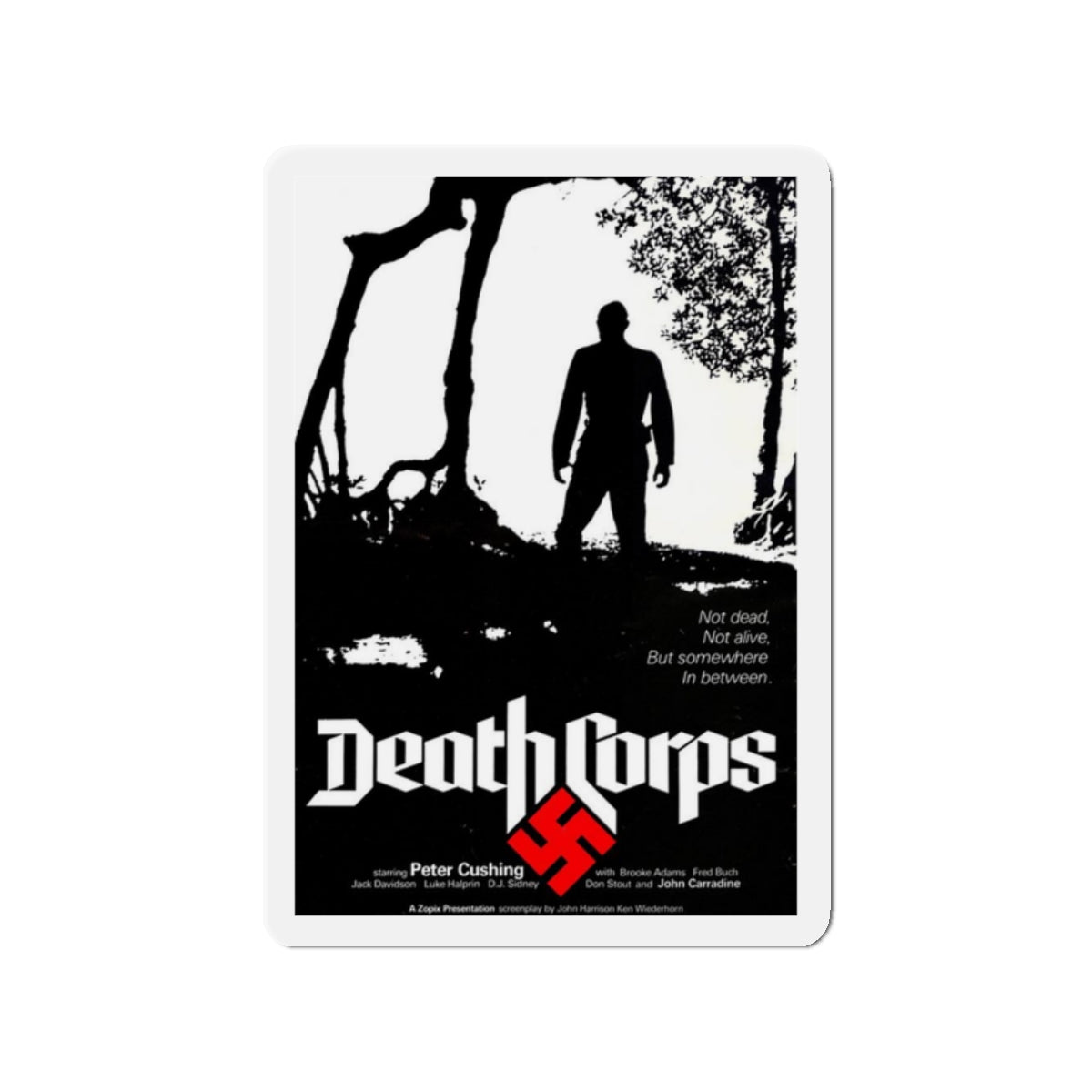 DEATH CORPS (SHOCK WAVES) 1977 Movie Poster - Die-Cut Magnet-2" x 2"-The Sticker Space