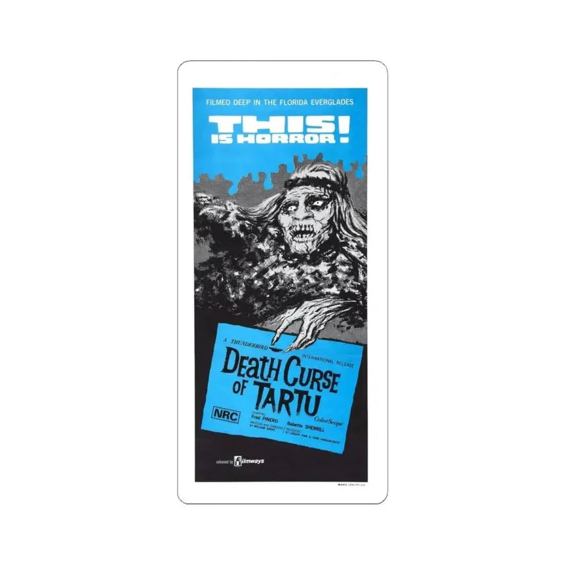 DEATH CURSE OF TARTU 1966 Movie Poster - STICKER Vinyl Kiss-Cut Decal 4 Inch White - The Sticker Space