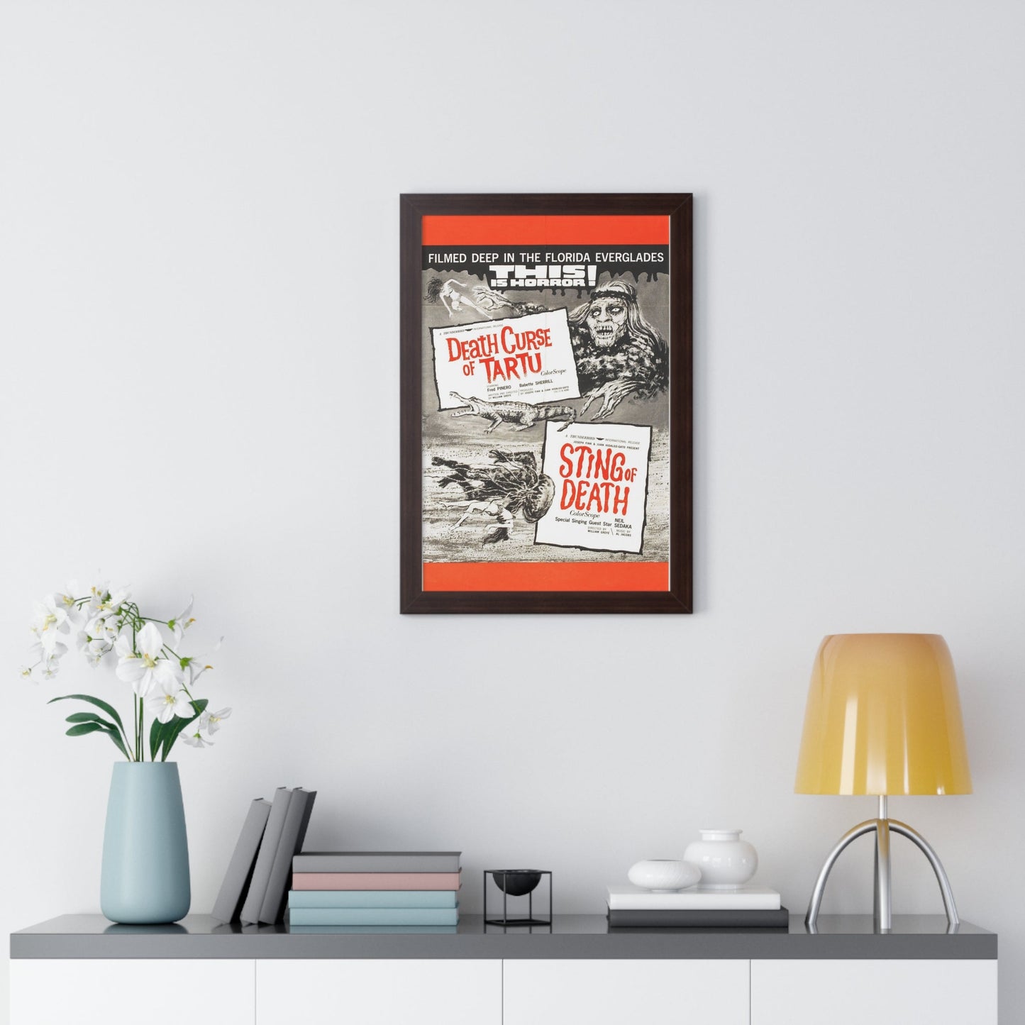 DEATH CURSE OF TARTU + STING OF DEATH 1966 - Framed Movie Poster-The Sticker Space