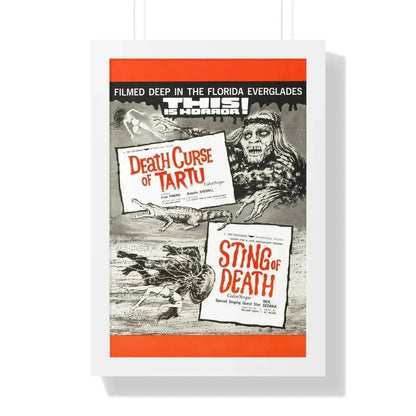 DEATH CURSE OF TARTU + STING OF DEATH 1966 - Framed Movie Poster 16″ x 24″ White - The Sticker Space