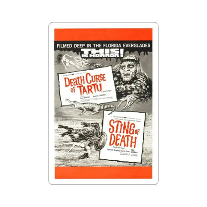 DEATH CURSE OF TARTU + STING OF DEATH 1966 Movie Poster - STICKER Vinyl Kiss-Cut Decal 2 Inch White - The Sticker Space