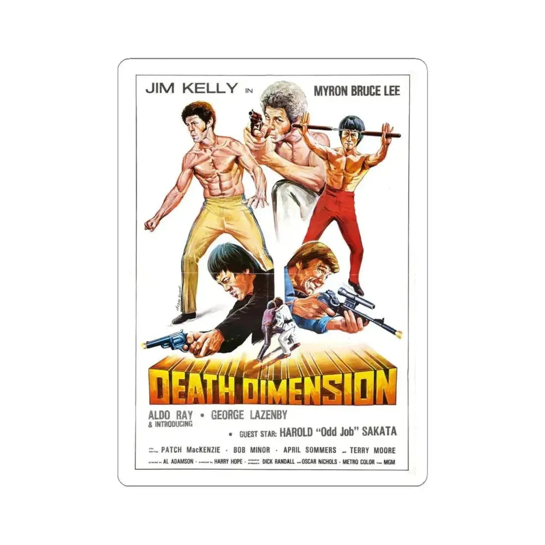 DEATH DIMENSION (2) 1978 Movie Poster - STICKER Vinyl Kiss-Cut Decal 6 Inch White - The Sticker Space