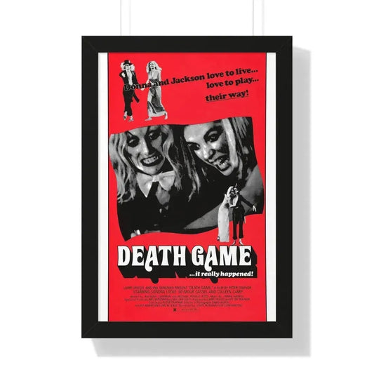 DEATH GAME 1977 - Framed Movie Poster 16″ x 24″ Black - The Sticker Space
