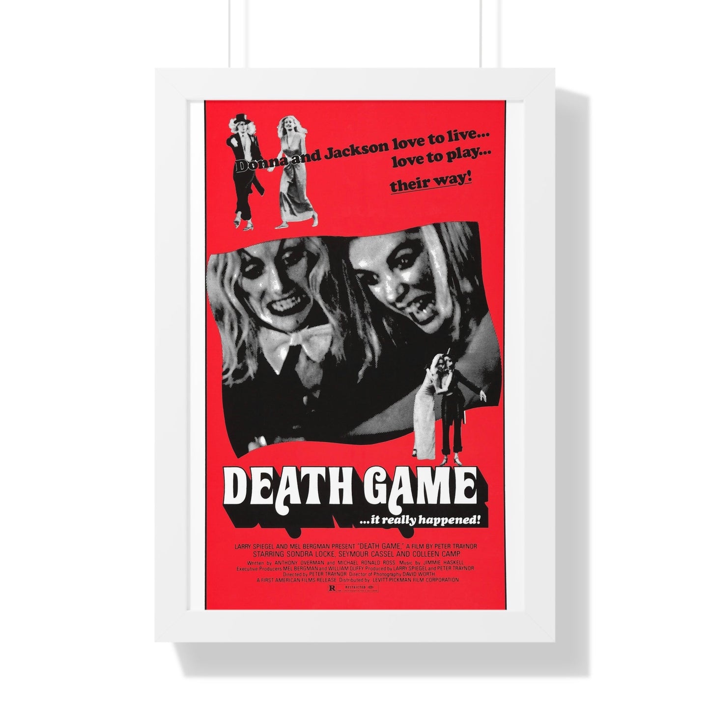 DEATH GAME 1977 - Framed Movie Poster-16″ x 24″-The Sticker Space