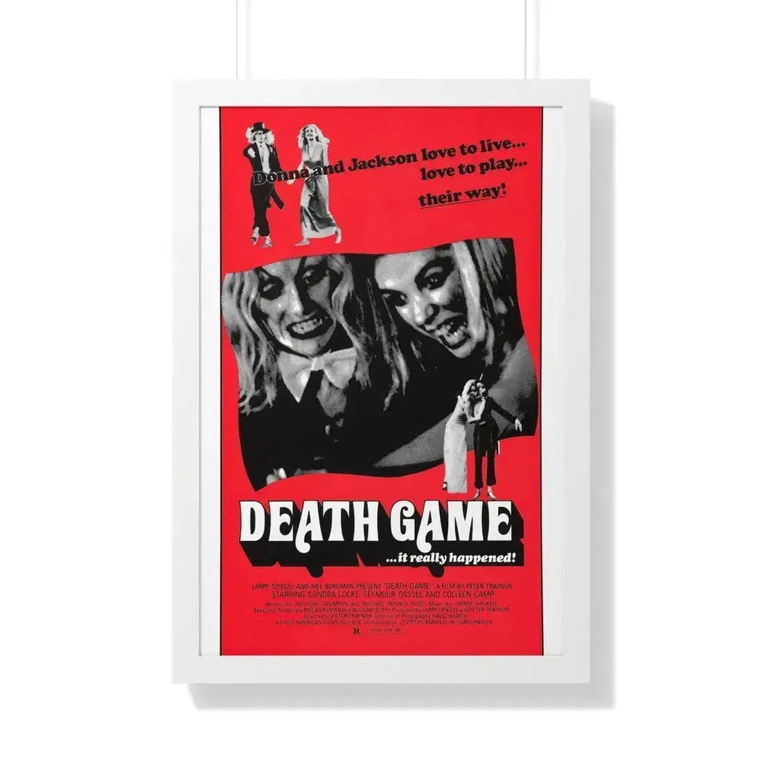 DEATH GAME 1977 - Framed Movie Poster 20" x 30" White - The Sticker Space
