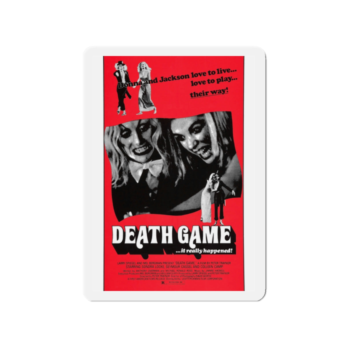 DEATH GAME 1977 Movie Poster - Die-Cut Magnet-2" x 2"-The Sticker Space