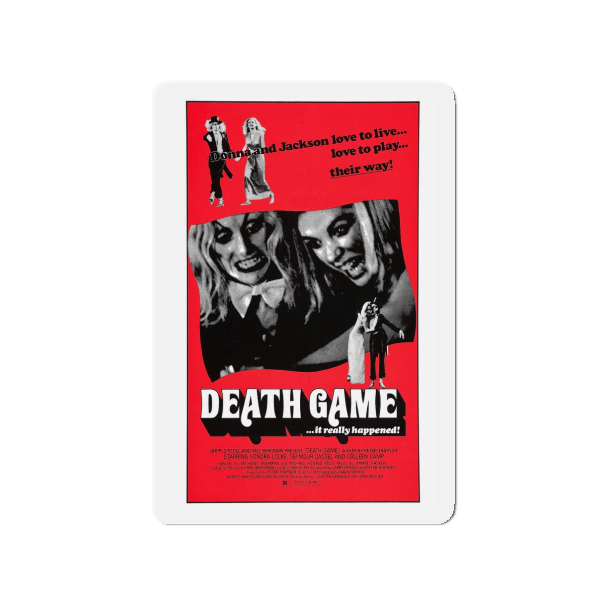 DEATH GAME 1977 Movie Poster - Die-Cut Magnet-3" x 3"-The Sticker Space