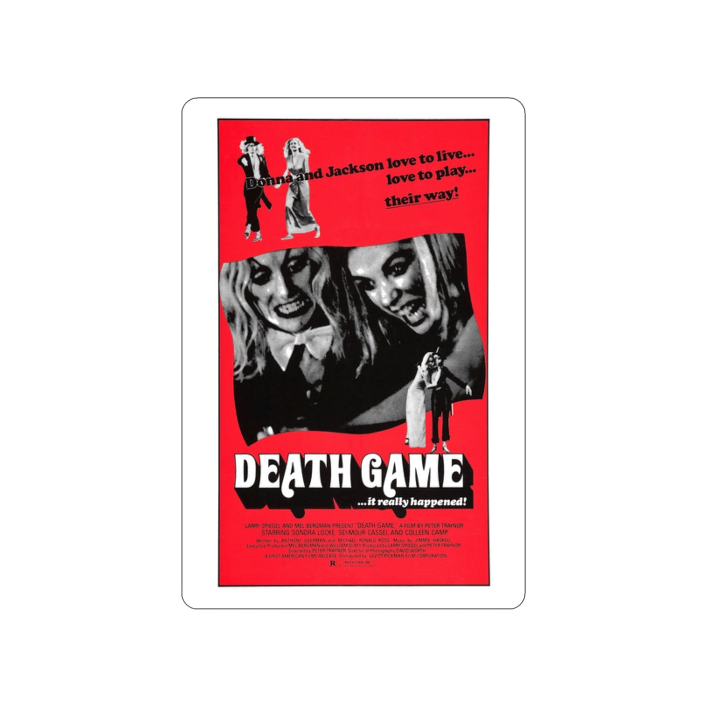 DEATH GAME 1977 Movie Poster STICKER Vinyl Die-Cut Decal-2 Inch-The Sticker Space