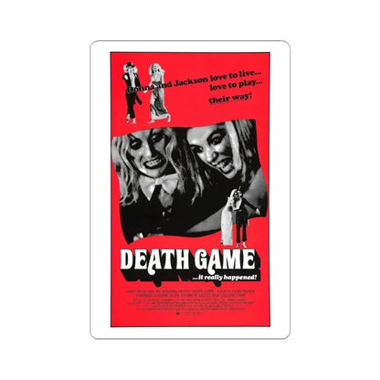 DEATH GAME 1977 Movie Poster - STICKER Vinyl Kiss-Cut Decal 4 Inch White - The Sticker Space