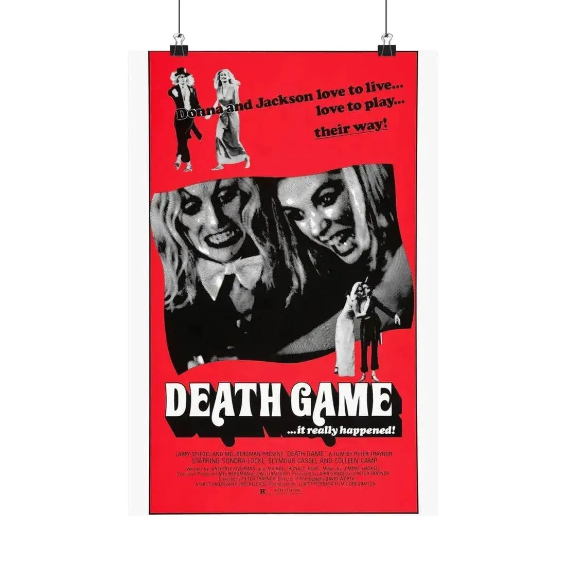 DEATH GAME 1977 - Paper Movie Poster 12″ x 18″ Matte - The Sticker Space