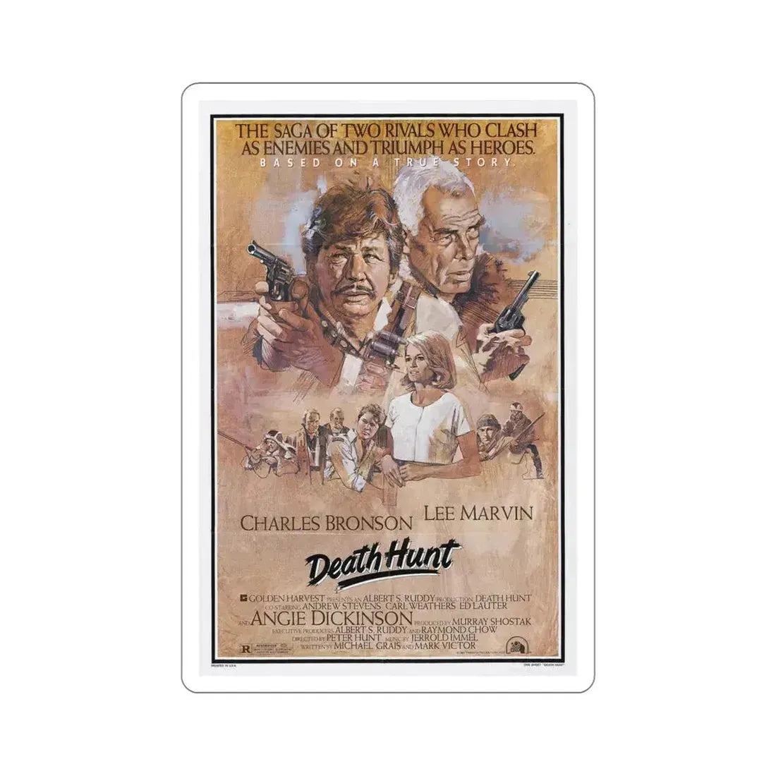 Death Hunt 1981 Movie Poster STICKER Vinyl Die-Cut Decal 5 Inch - The Sticker Space