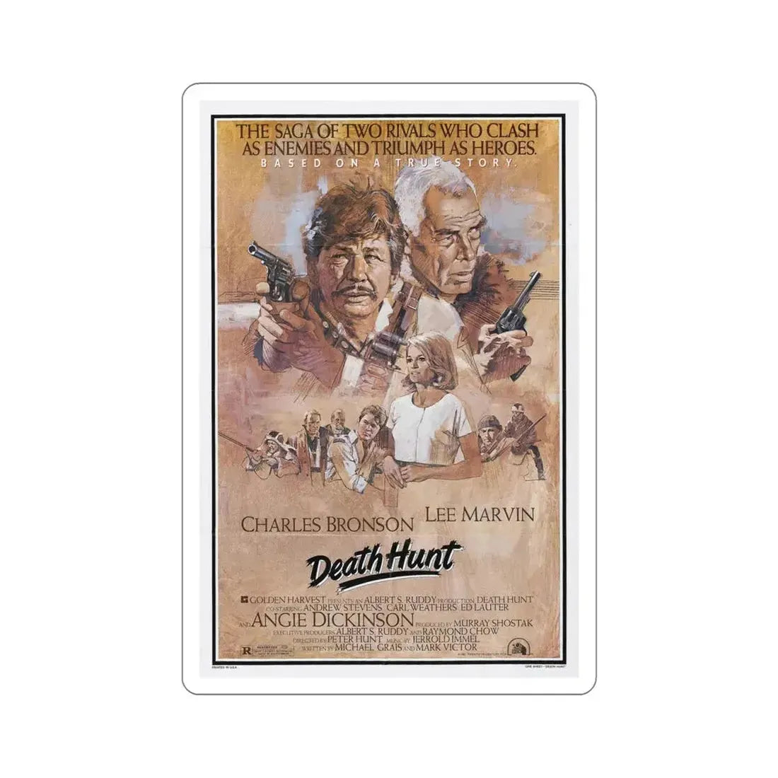 Death Hunt 1981 Movie Poster STICKER Vinyl Die-Cut Decal - The Sticker Space