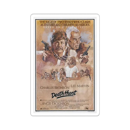 Death Hunt 1981 Movie Poster - STICKER Vinyl Kiss-Cut Decal 4 Inch White - The Sticker Space