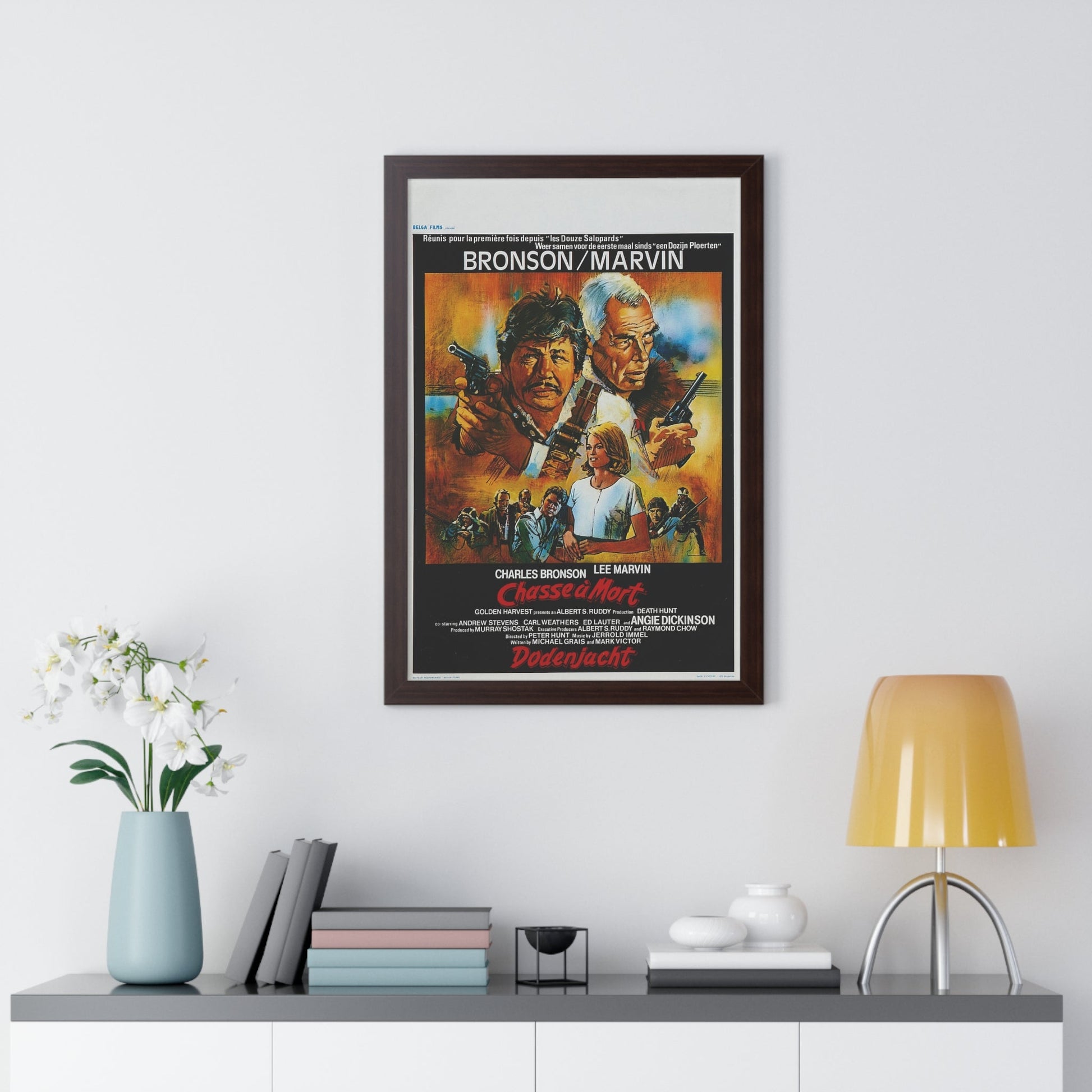 DEATH HUNT (BELGIAN) 1981 - Framed Movie Poster-The Sticker Space