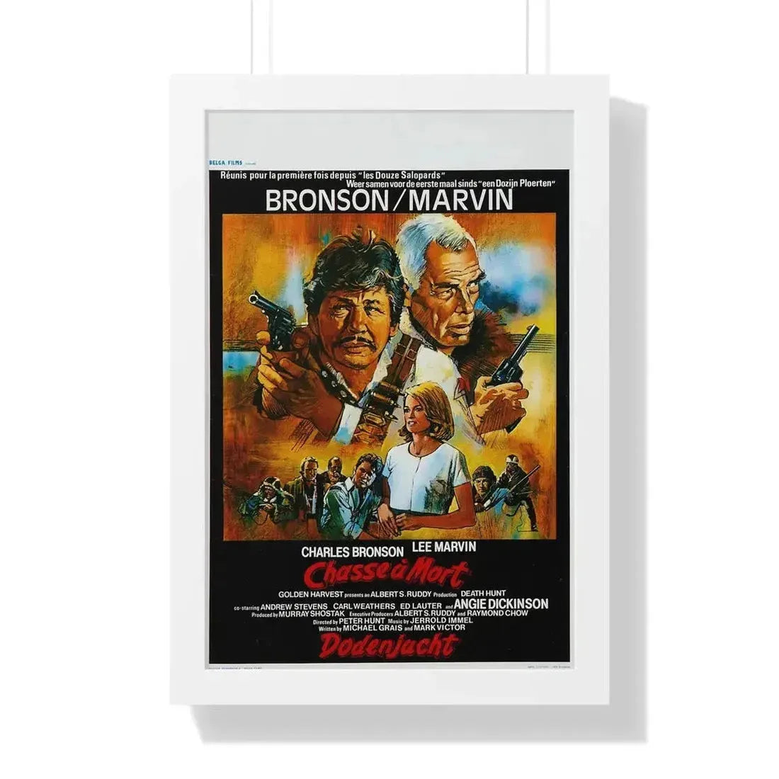 DEATH HUNT (BELGIAN) 1981 - Framed Movie Poster - The Sticker Space