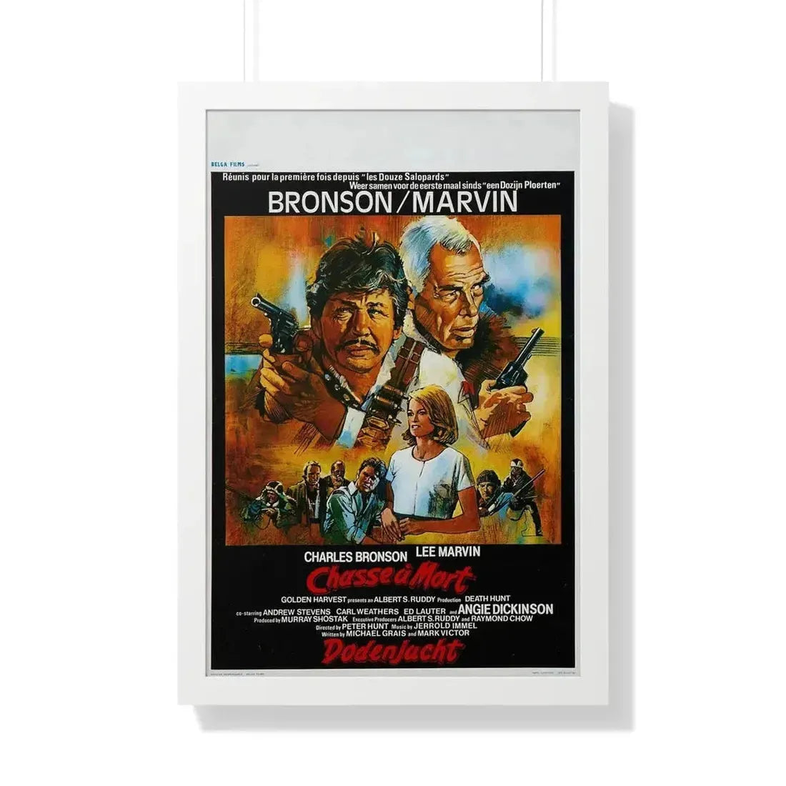 DEATH HUNT (BELGIAN) 1981 - Framed Movie Poster - The Sticker Space