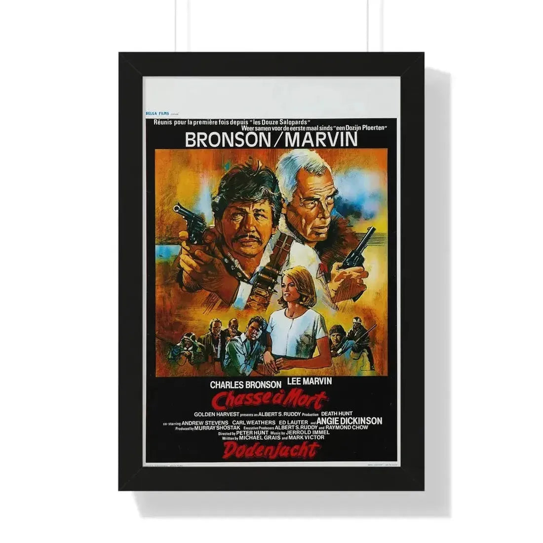 DEATH HUNT (BELGIAN) 1981 - Framed Movie Poster - The Sticker Space