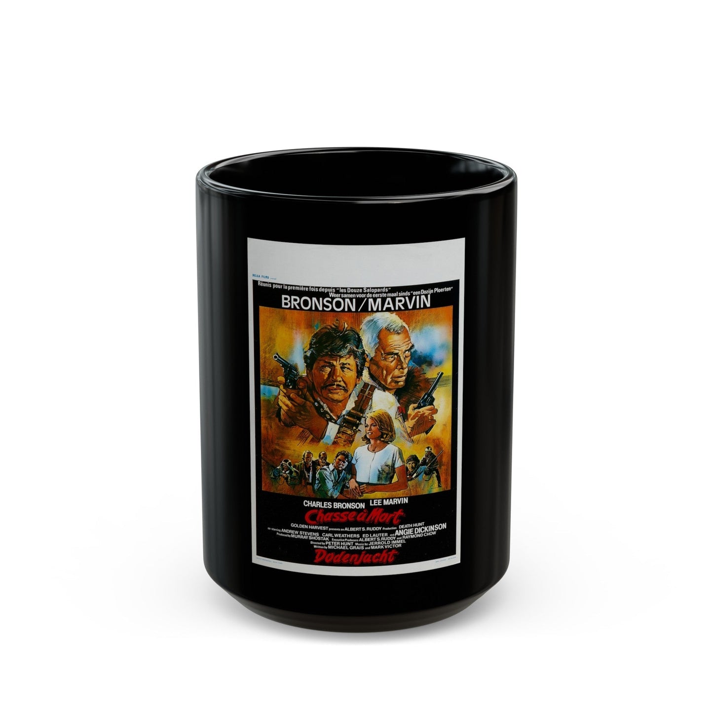 DEATH HUNT (BELGIAN) 1981 Movie Poster - Black Coffee Mug-15oz-The Sticker Space