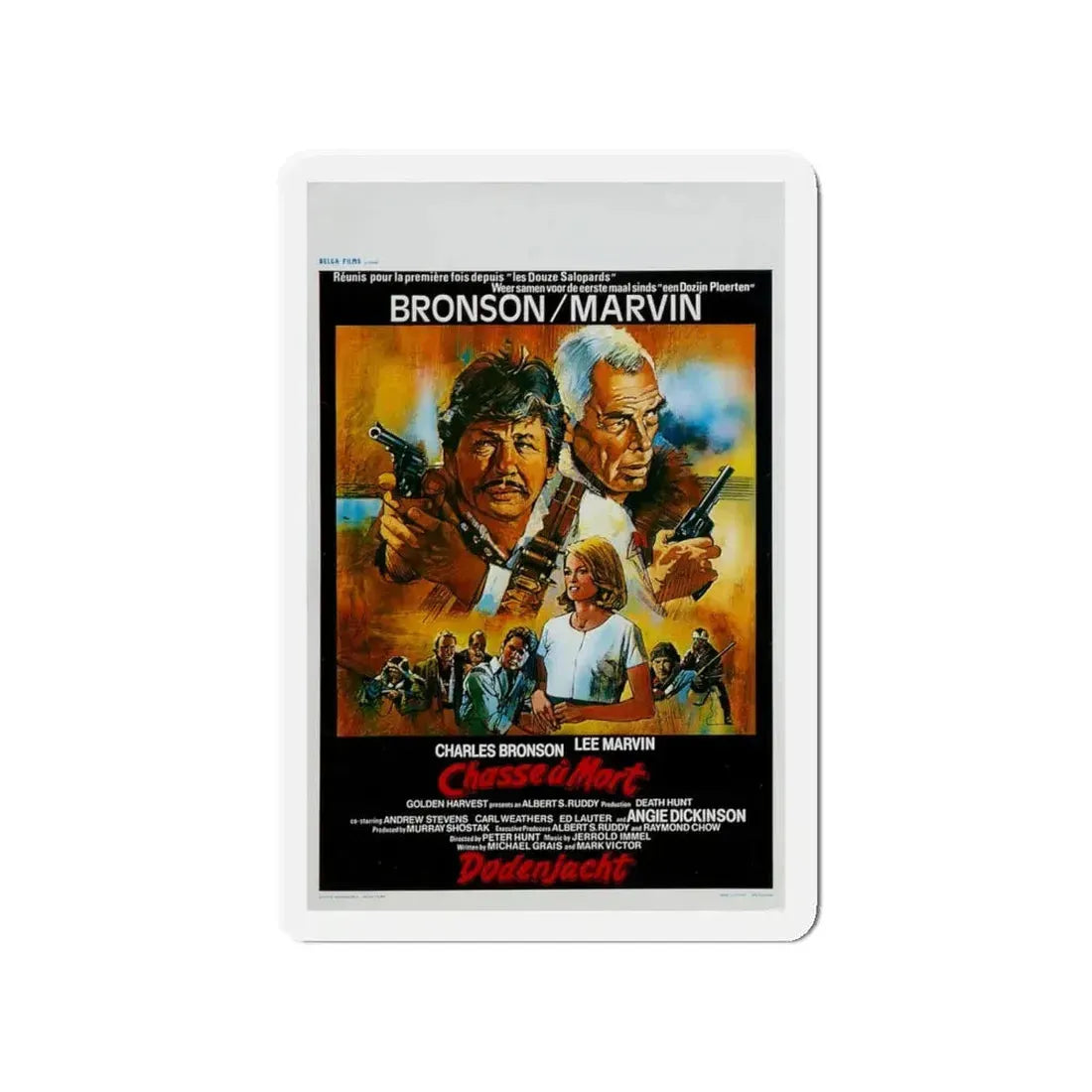 DEATH HUNT (BELGIAN) 1981 Movie Poster - Refrigerator Magnet 4 Inch - The Sticker Space