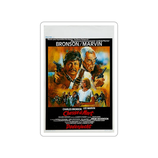 DEATH HUNT (BELGIAN) 1981 Movie Poster STICKER Vinyl Die-Cut Decal-2 Inch-The Sticker Space