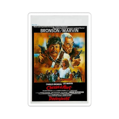 DEATH HUNT (BELGIAN) 1981 Movie Poster - STICKER Vinyl Kiss-Cut Decal 2 Inch White - The Sticker Space