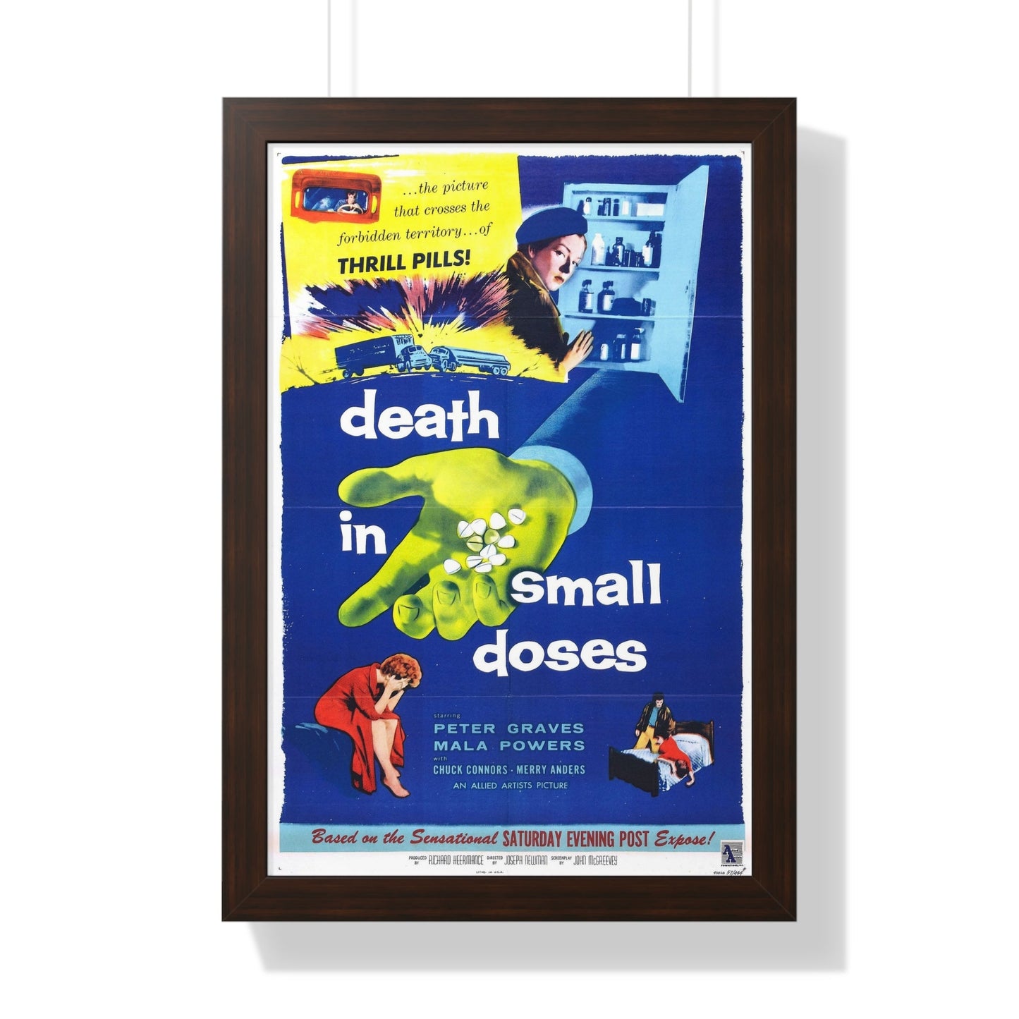 DEATH IN SMALL DOSES 1957 - Framed Movie Poster-16″ x 24″-The Sticker Space