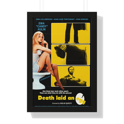 DEATH LAID AN EGG 1968 - Framed Movie Poster-16″ x 24″-The Sticker Space