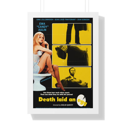 DEATH LAID AN EGG 1968 - Framed Movie Poster-16″ x 24″-The Sticker Space