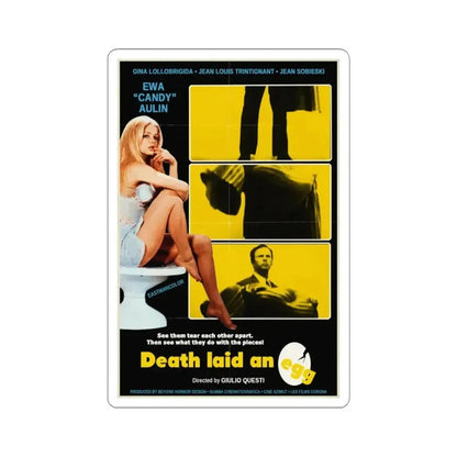 DEATH LAID AN EGG 1968 Movie Poster - STICKER Vinyl Kiss-Cut Decal 6 Inch White - The Sticker Space