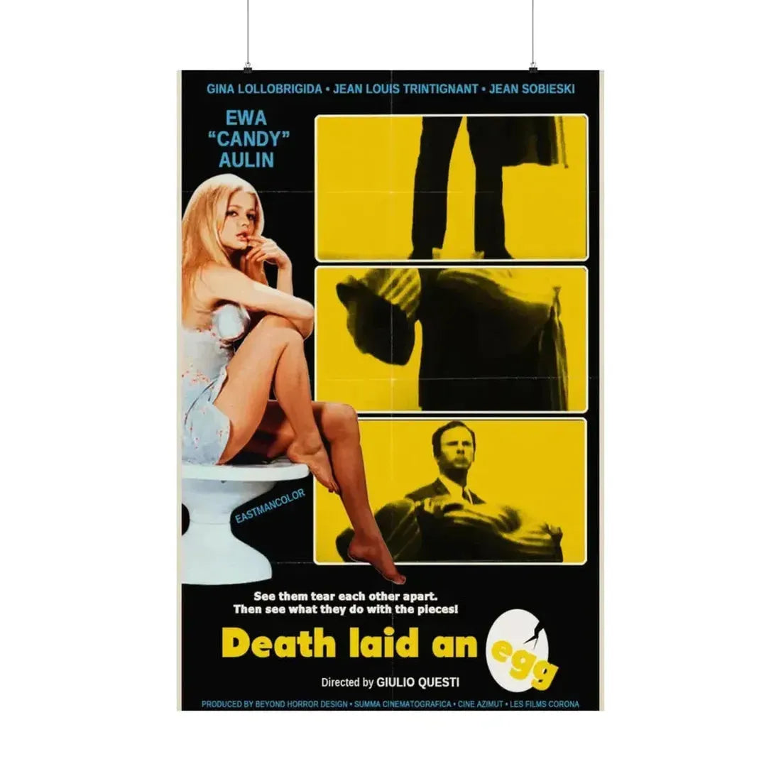 DEATH LAID AN EGG 1968 - Paper Movie Poster 36" x 54" Matte - The Sticker Space