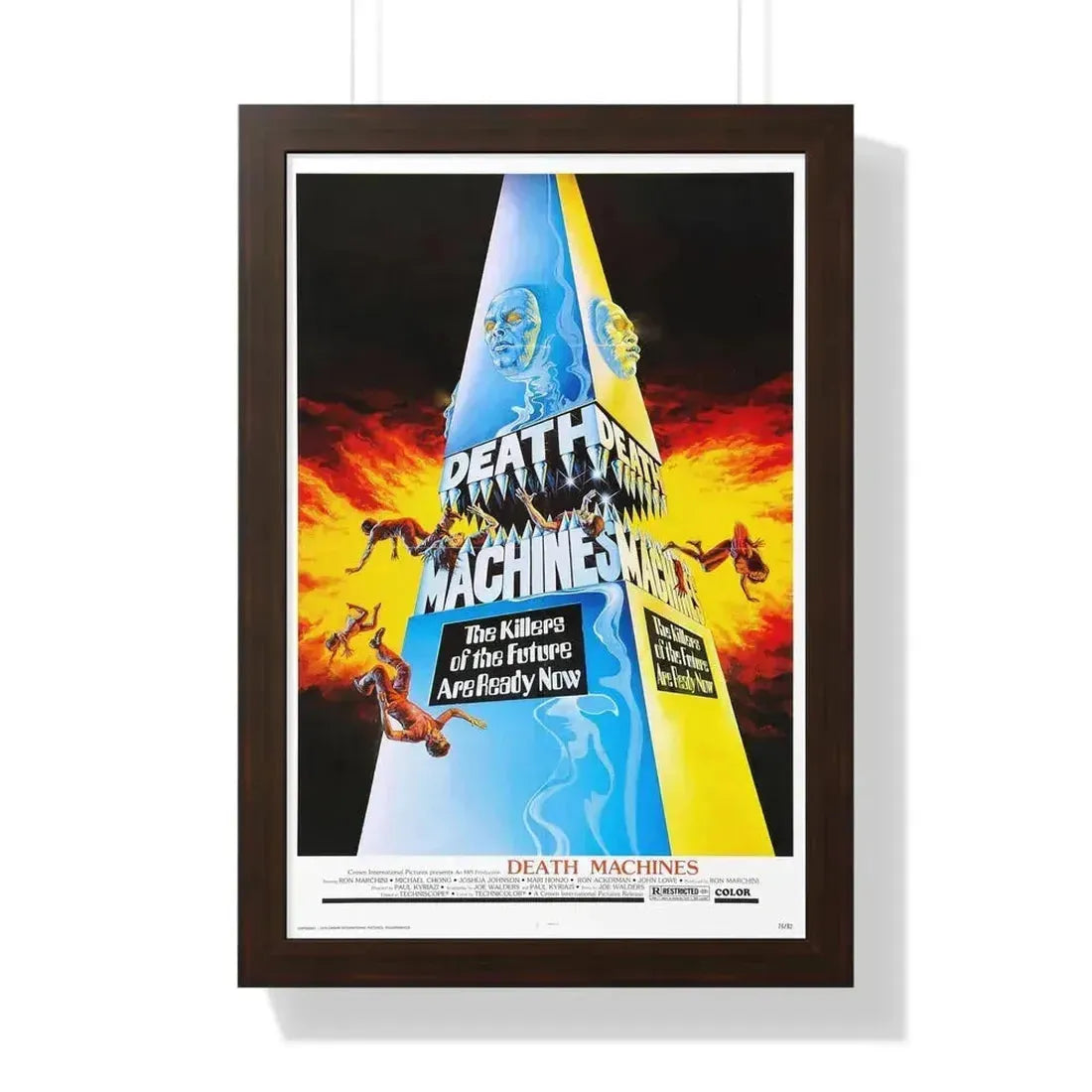 DEATH MACHINES 1976 - Framed Movie Poster 16″ x 24″ Walnut - The Sticker Space