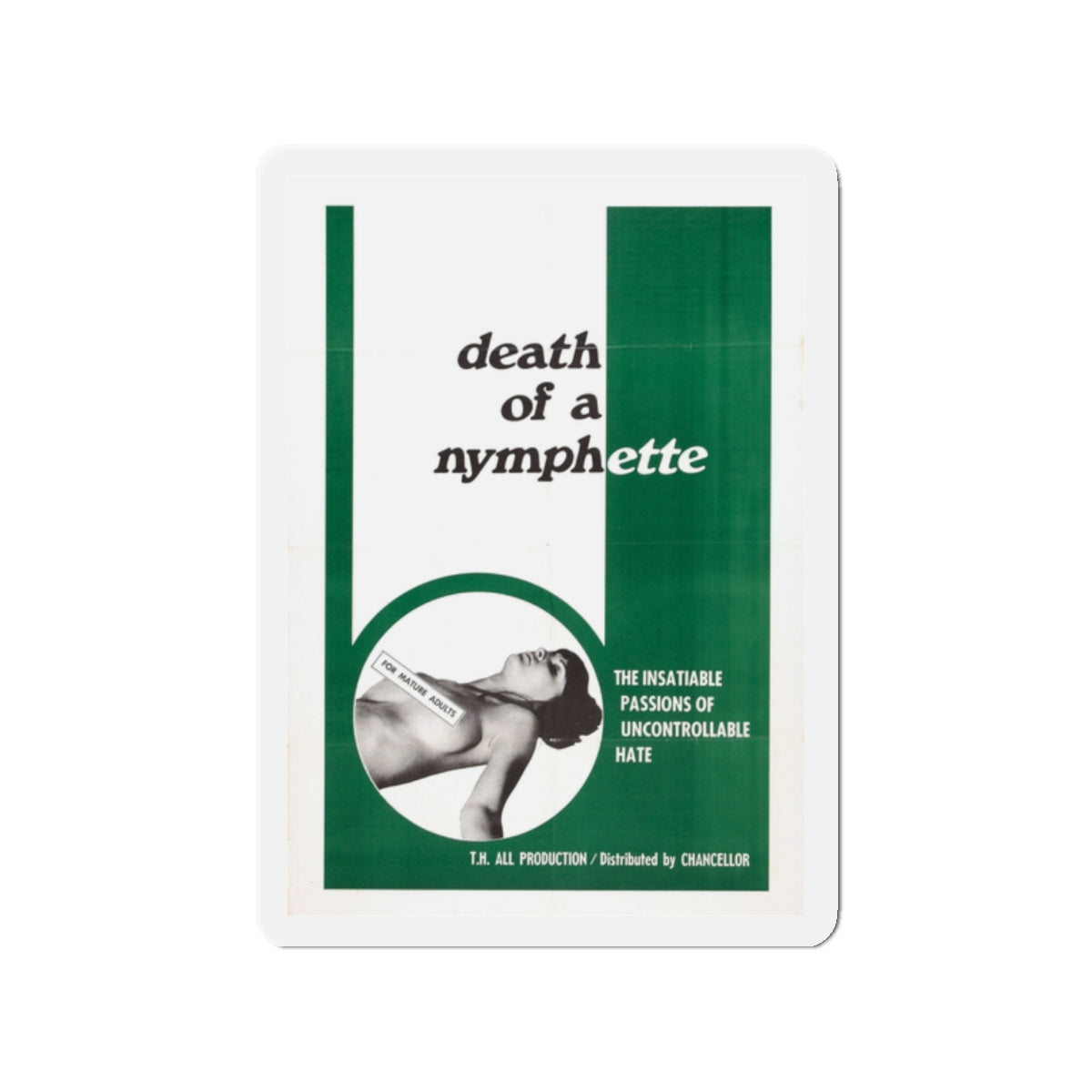 DEATH OF A NYMPHETTE 1967 Movie Poster - Die-Cut Magnet-2" x 2"-The Sticker Space