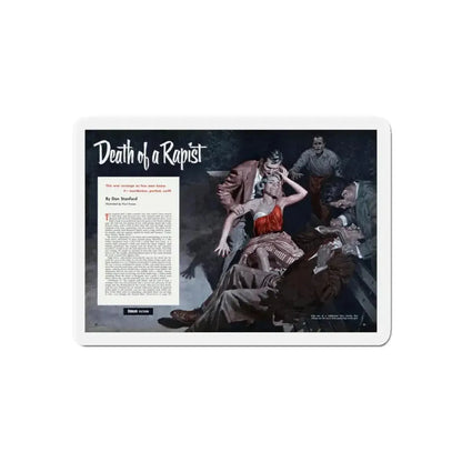 Death of a Rapist, Cavalier magazine, January 1953 (Magazine Illustration) Refrigerator Magnet - The Sticker Space