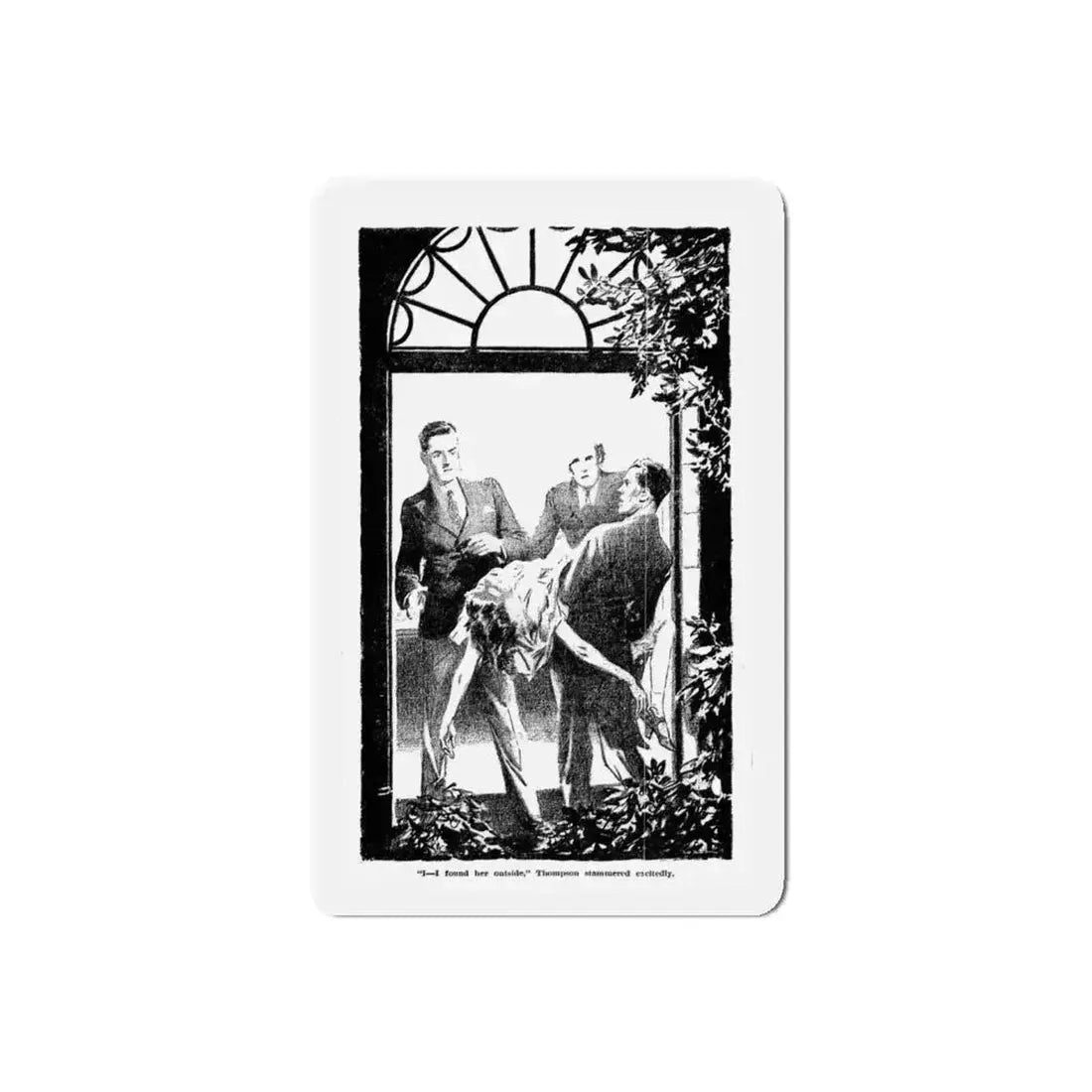 Death On The Doorstep, Blue Book Magazine, July 1940 (Magazine Illustration) Refrigerator Magnet 5 Inch Die-Cut - The Sticker Space