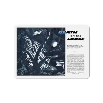 Death on the Loose, Bluebook for Men, February 1961 (Magazine Illustration) Refrigerator Magnet - The Sticker Space