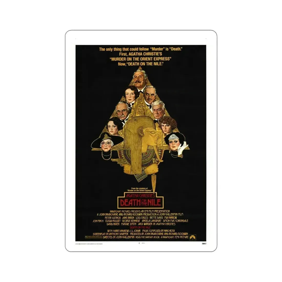 Death on the Nile 1978 Movie Poster STICKER Vinyl Die-Cut Decal - The Sticker Space
