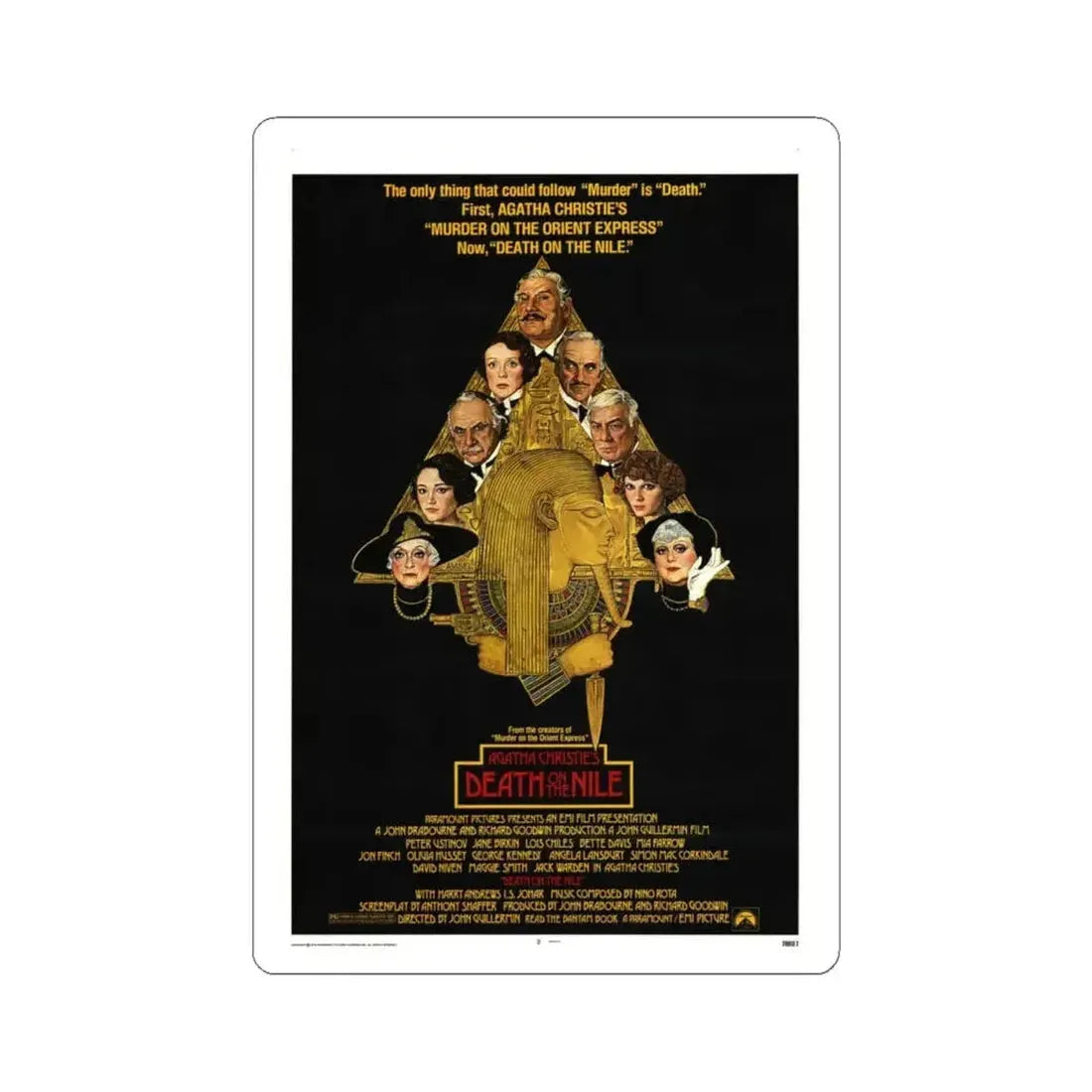 Death on the Nile 1978 Movie Poster - STICKER Vinyl Kiss-Cut Decal 4 Inch White - The Sticker Space