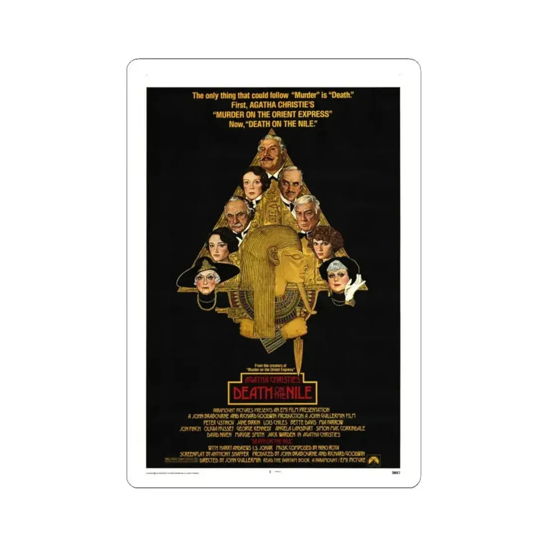Death on the Nile 1978 Movie Poster - STICKER Vinyl Kiss-Cut Decal 6 Inch White - The Sticker Space