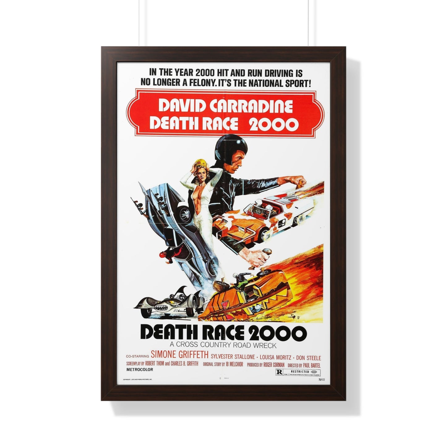 DEATH RACE 2000 1975 - Framed Movie Poster-20" x 30"-The Sticker Space