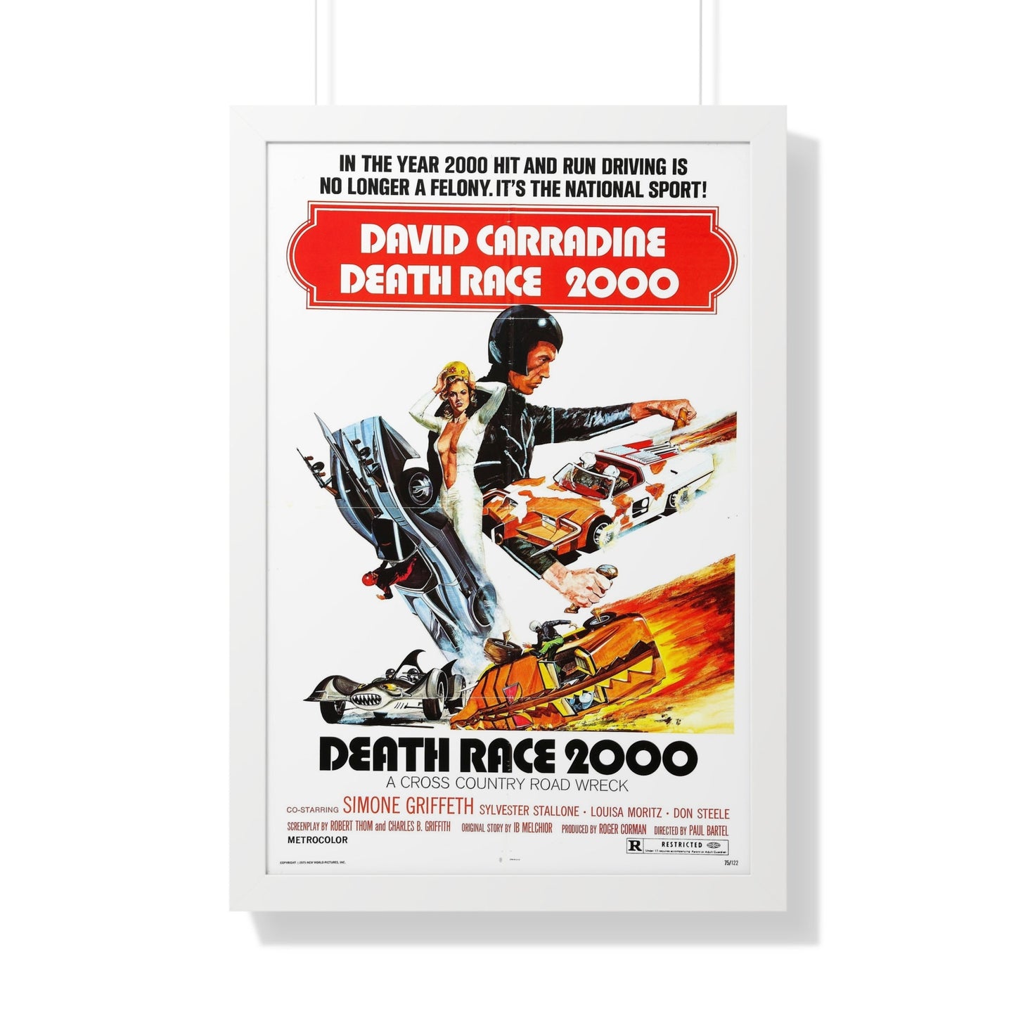 DEATH RACE 2000 1975 - Framed Movie Poster-20" x 30"-The Sticker Space