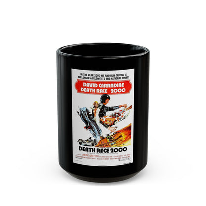 DEATH RACE 2000 1975 Movie Poster - Black Coffee Mug-15oz-The Sticker Space