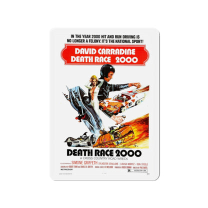 DEATH RACE 2000 1975 Movie Poster - Die-Cut Magnet-2" x 2"-The Sticker Space