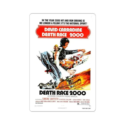 DEATH RACE 2000 1975 Movie Poster - STICKER Vinyl Kiss-Cut Decal 2 Inch White - The Sticker Space