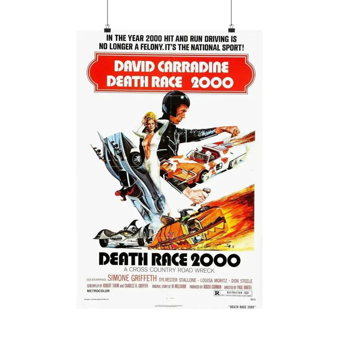 DEATH RACE 2000 1975 - Paper Movie Poster 20″ x 30″ Matte - The Sticker Space