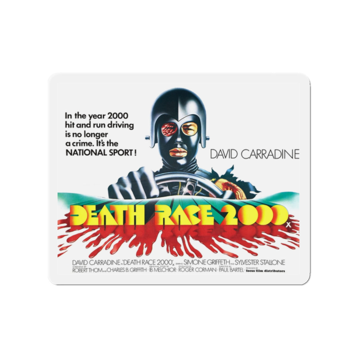 DEATH RACE 2000 (2) 1975 Movie Poster - Die-Cut Magnet-2" x 2"-The Sticker Space