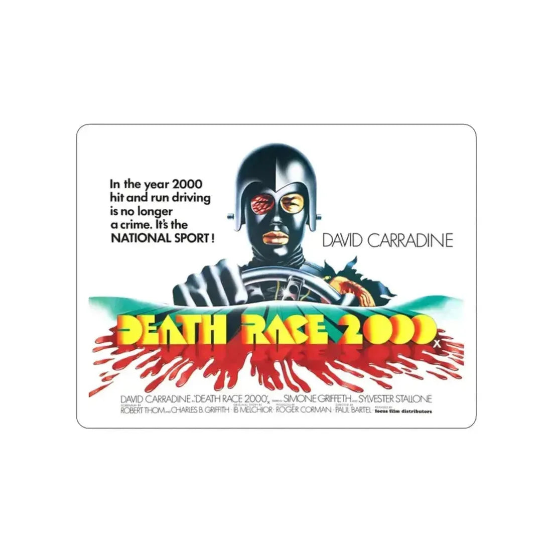 DEATH RACE 2000 (2) 1975 Movie Poster STICKER Vinyl Die-Cut Decal 2 Inch - The Sticker Space