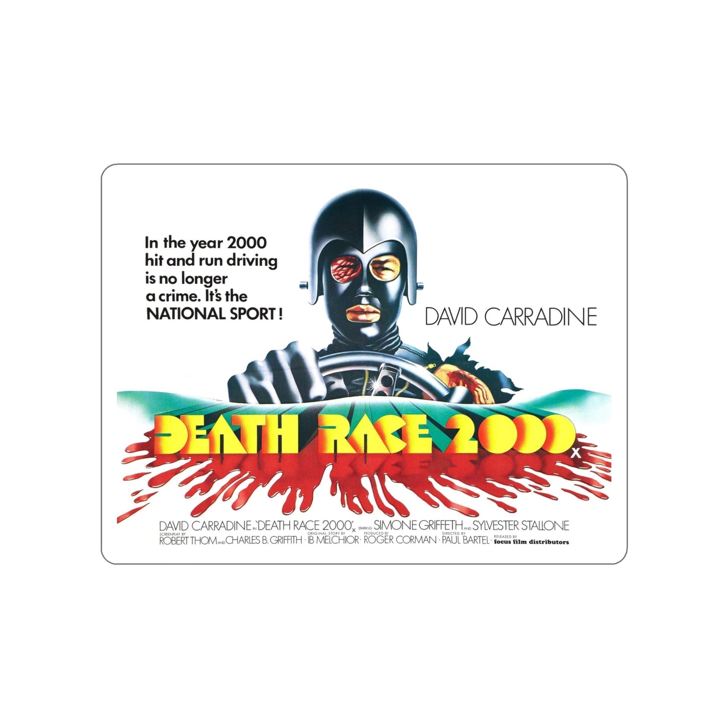 DEATH RACE 2000 (2) 1975 Movie Poster STICKER Vinyl Die-Cut Decal-5 Inch-The Sticker Space