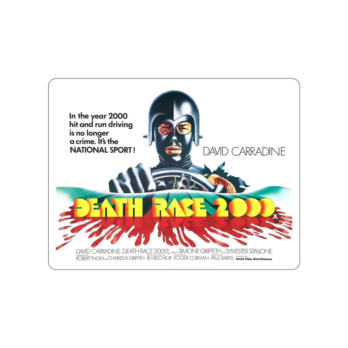 DEATH RACE 2000 (2) 1975 Movie Poster STICKER Vinyl Die-Cut Decal-6 Inch-The Sticker Space